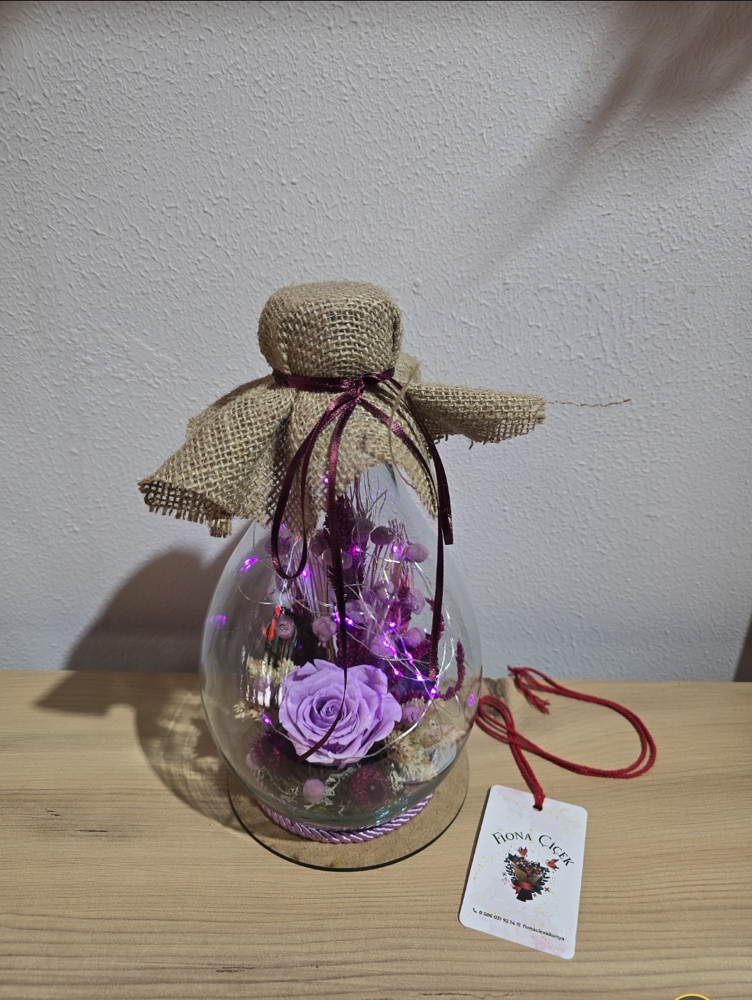 LİLA LEDLİ HASIRLI ŞOKLANMIŞ DOĞAL TERARİUM